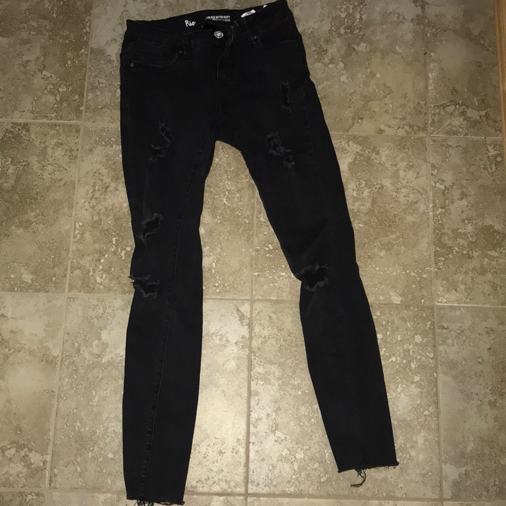 black ripped jeans